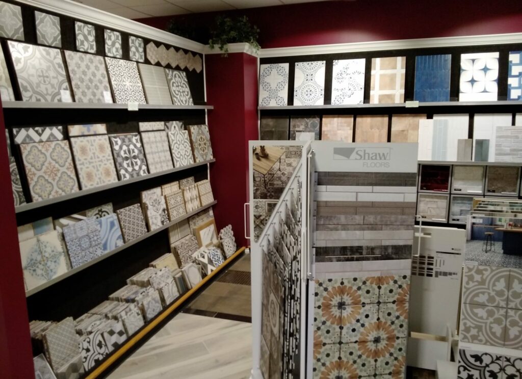 Variety of flooring products in showroom | Fredericks Floor covering